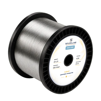 Проволока электроэрозионная латунная оцинкованная SPARKLINE EXACT Z500, Ø 0,25 мм, 500 Н/мм², катушка K250 (DIN250), 25 кг
